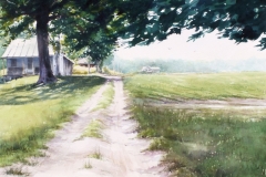 A SOUTHERN FARMSTEAD - 29 X 36 - WATERCOLOR - $500