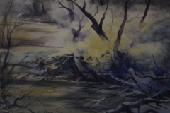 COLD MORNING MIST - 18 X 22 - WATERCOLOR - $200