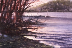 RIVER VIEW - 18 X 22 - WATERCOLOR - $350