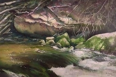 SWIFT WATER - 22 X 29 - WATERCOLOR - $300