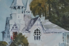 BAPTIST CHURCH # 2 - 22 X 18 - WATERCOLOR - $300