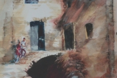 ITALIAN VILLAGE - 18 X 22 - WATERCOLOR - $400